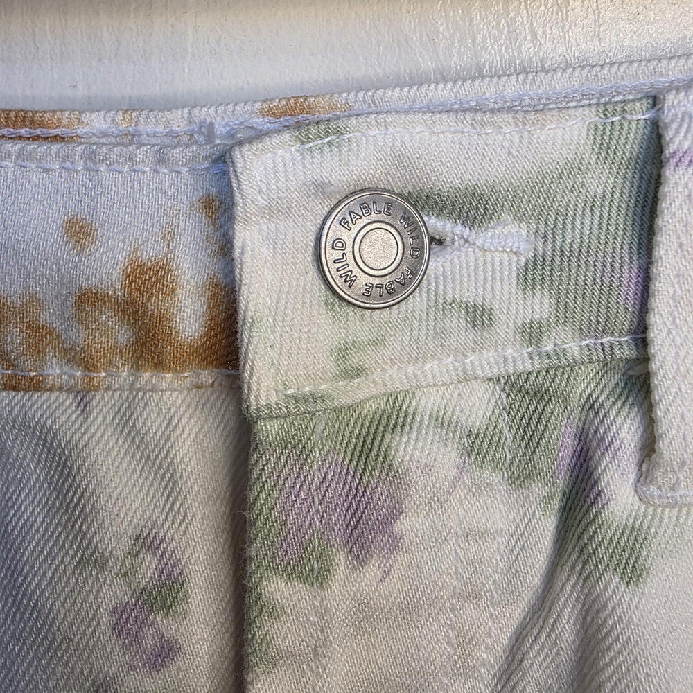 *3 FOR $12*Wild Fable Highest Rise White Multi Color Splatter CutOff Jean Shorts - Picture 3 of 10